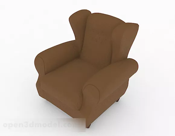 Brown Minimalist Single Sofa V2 3d model Brown Minimalist Single Sofa V2 3d model