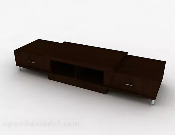 Brown Wooden Television Cabinet 3d model Brown Wooden Television Cabinet 3d model