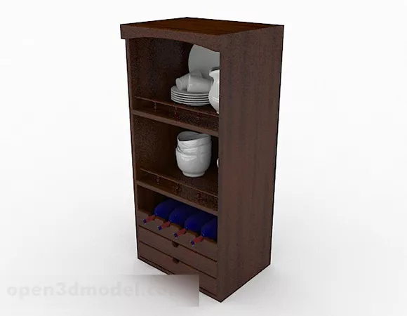 Brown Wooden Cabinet V11 3d model Brown Wooden Cabinet V11 3d model