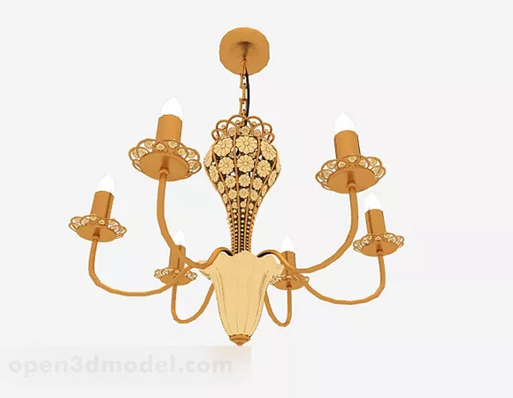 Yellow Style Classic Chandelier 3d model Yellow Style Classic Chandelier 3d model