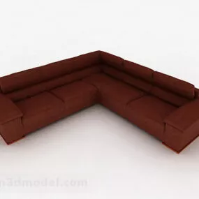 Red Multiseater Sofa V1 3d model