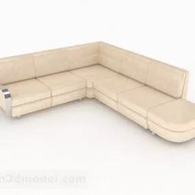 Yellow Multiseater Sofa V3 3d model