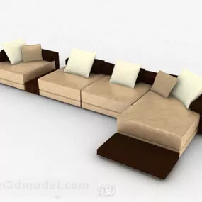 Yellow Multiseater Sofa V4 3d model