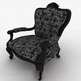 European Black Single Sofa V1 3d model