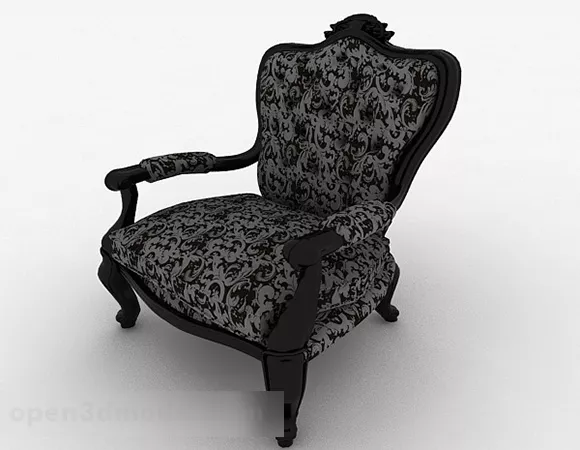 European Black Single Sofa V1 3d model European Black Single Sofa V1 3d model
