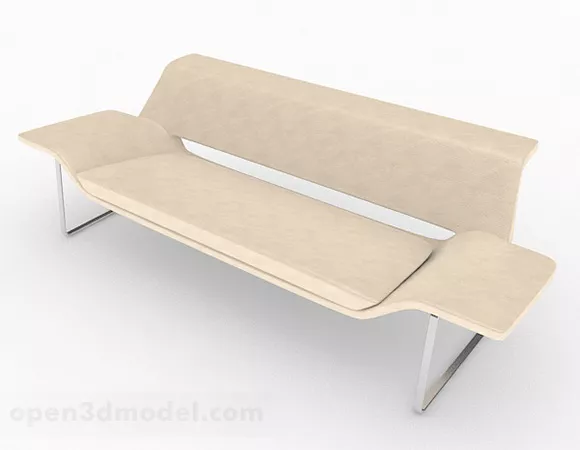 Light Brown Multi-seater Sofa 3d model Light Brown Multi-seater Sofa 3d model