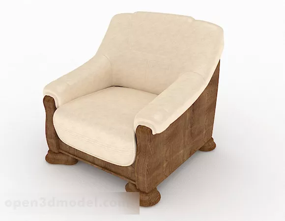 Brown Single Sofa V6 3d model Brown Single Sofa V6 3d model