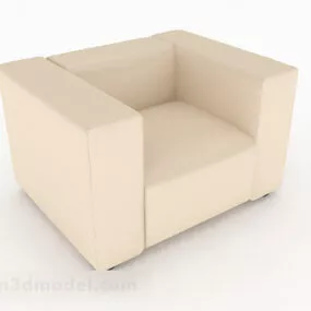 Yellow Minimalist Single Sofa 3d model