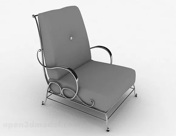 Gray Simple Single Sofa 3d model Gray Simple Single Sofa 3d model