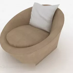 Brown Simple Casual Single Sofa V1 3d model