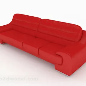 Red Multiseater Sofa V2 3d model