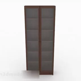 Simple Wooden Bookcase V1 3d model