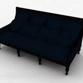 Blue Multiseater Sofa V3 3d model