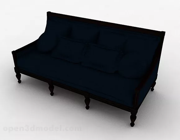 Blue Multiseater Sofa V3 3d model Blue Multiseater Sofa V3 3d model