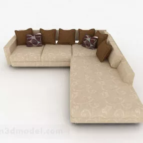 Brown Multiseater Sofa V10 3d model