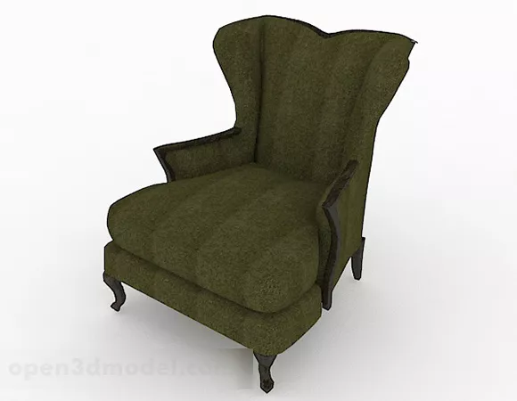European Green Single Sofa 3d model European Green Single Sofa 3d model
