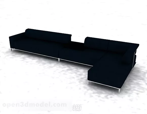 Blue Multiseater Sofa V4 3d model Blue Multiseater Sofa V4 3d model