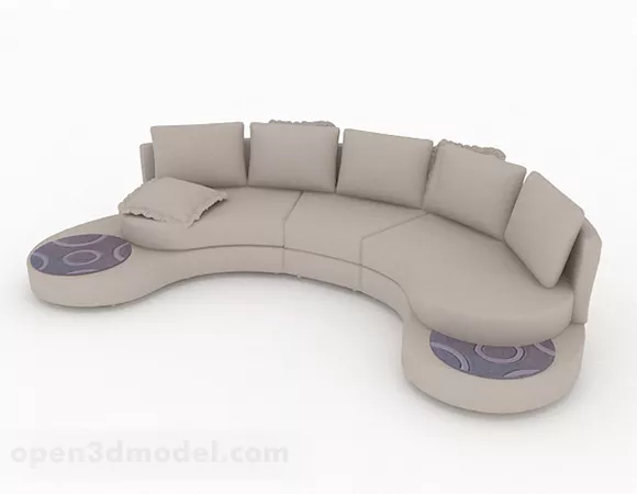 Gray Multiseater Sofa V2 3d model Gray Multiseater Sofa V2 3d model