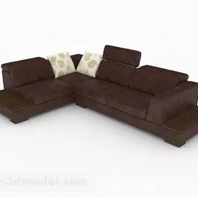 Brown Multiseater Sofa V11 3d model