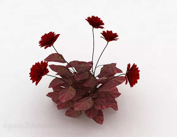 Red Flower V1 3d model Red Flower V1 3d model