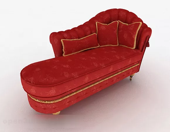 Red Multi Seats Classic Sofa Furniture 3d model Red Multi Seats Classic Sofa Furniture 3d model