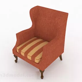 Orange Single Sofa Furniture 3d model