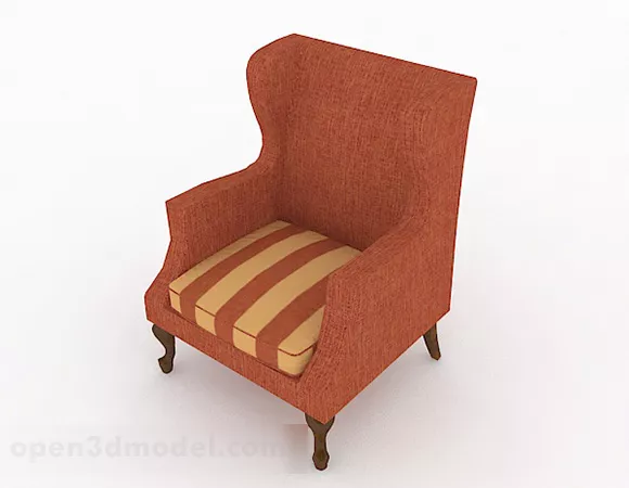 Orange Single Sofa Furniture 3d model Orange Single Sofa Furniture 3d model