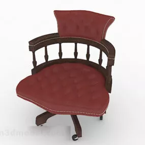 Red Vintage Single Sofa Furniture 3d model