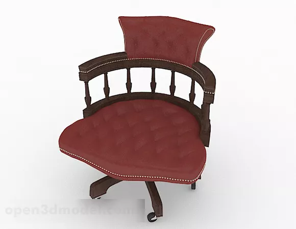 Red Vintage Single Sofa Furniture 3d model Red Vintage Single Sofa Furniture 3d model