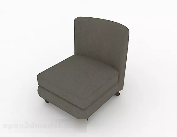 Gray Simple Single Sofa Furniture 3d model Gray Simple Single Sofa Furniture 3d model