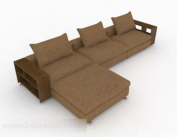 Brown Corner Multi-seats Sofa 3d model Brown Corner Multi-seats Sofa 3d model