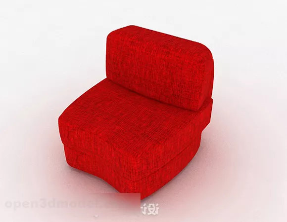 Red Fabric Single Sofa Furniture 3d model Red Fabric Single Sofa Furniture 3d model