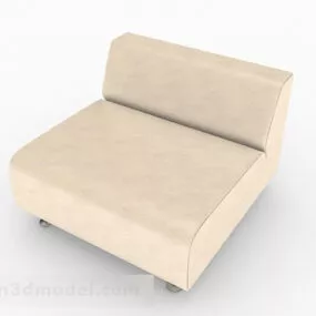 Light Brown Fabric Single Sofa Furniture 3d model