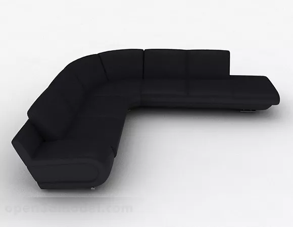 Black Multi-seats Corner Sofa 3d model Black Multi-seats Corner Sofa 3d model