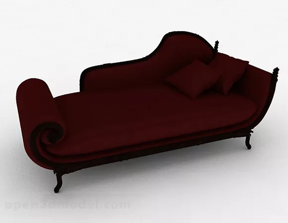 European Red Fabric Sofa Lounge Chair 3d model European Red Fabric Sofa Lounge Chair 3d model