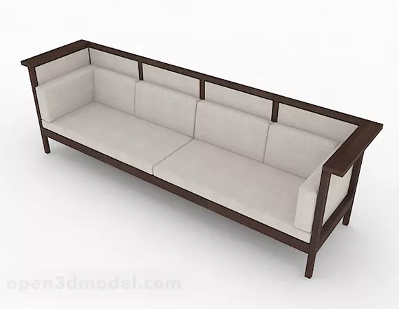 Brown Color Multi-seats Sofa Furniture 3d model Brown Color Multi-seats Sofa Furniture 3d model