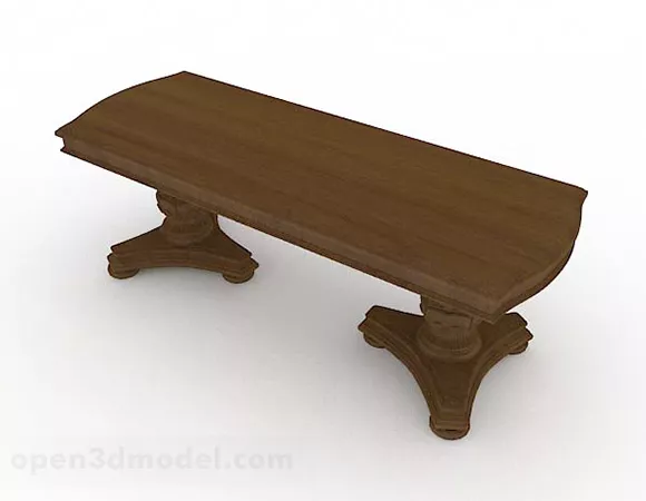 Brown Wooden Dining Table V1 3d model Brown Wooden Dining Table V1 3d model