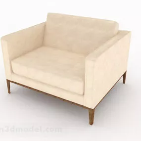 Yellow Minimalist Single Sofa V1 3d model