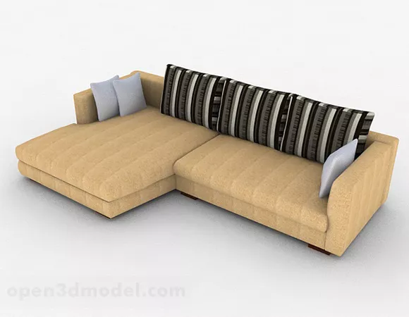 Yellow Color Minimalist Multi-seats Sofa 3d model Yellow Color Minimalist Multi-seats Sofa 3d model