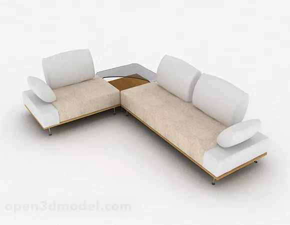 Beige Color Multi-seats Sofa 3d model Beige Color Multi-seats Sofa 3d model