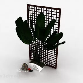 Green Indoor Potted Plant V1 3d model