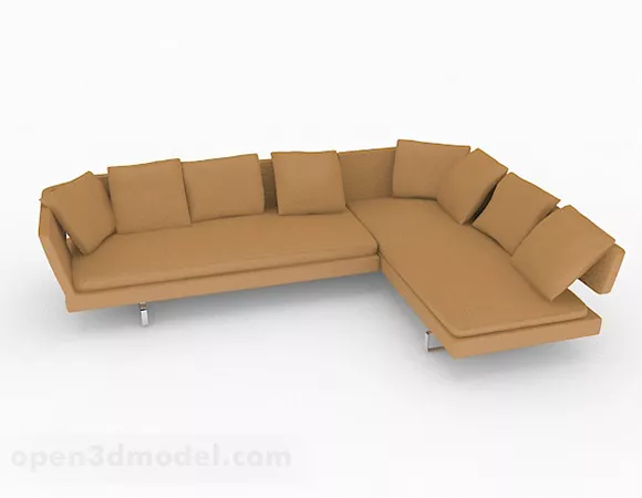 Brown Fabric Minimalist Multi-seats Sofa 3d model Brown Fabric Minimalist Multi-seats Sofa 3d model