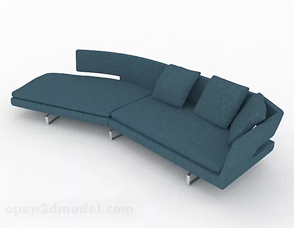 Blue Color Minimalist Multi-seats Sofa 3d model Blue Color Minimalist Multi-seats Sofa 3d model