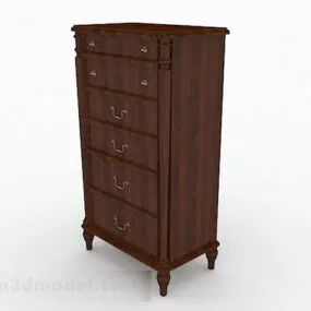 Brown Wooden Style Office Cabinet 3d model