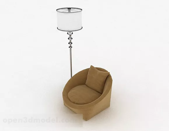 Brown Round Single Sofa Furniture 3d model Brown Round Single Sofa Furniture 3d model