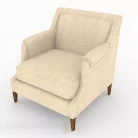 Yellow Color Minimalist Single Sofa 3d model