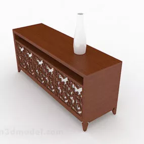 Brown Wooden Color Office Cabinet 3d model