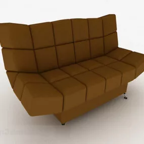 Brown Leather Single Sofa Furniture 3d model