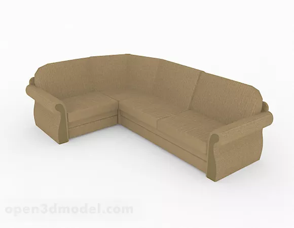 Brown Fabric Multi-seats Sofa 3d model Brown Fabric Multi-seats Sofa 3d model