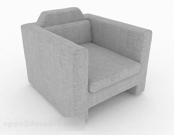Gray Fabric Modern Single Sofa 3d model Gray Fabric Modern Single Sofa 3d model